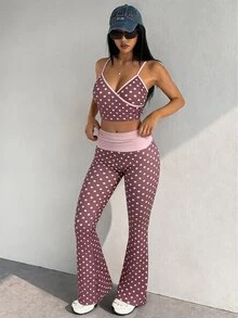 Dewbera Dewbera 2026 Spring/Summer New Women's Outdoor Sports Yoga Color Block Polka Dot Fashion Minimalist Yoga Workout Set - Multicolor - View 3