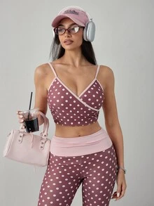Dewbera Dewbera 2026 Spring/Summer New Women's Outdoor Sports Yoga Color Block Polka Dot Fashion Minimalist Yoga Workout Set - Multicolor - View 7