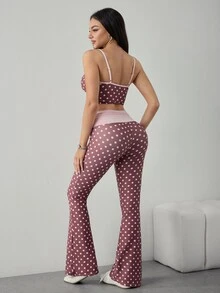 Dewbera Dewbera 2026 Spring/Summer New Women's Outdoor Sports Yoga Color Block Polka Dot Fashion Minimalist Yoga Workout Set - Multicolor - View 2