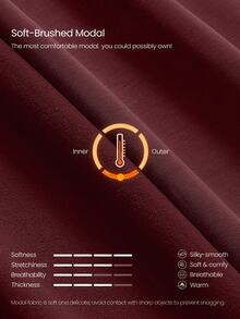 GLOWMODE SoftWarm Modal Bubble Up Sweatshirt Ribbed Cuffs High Neck Oversized Pullover Autumn Winter Daily Wear - Burgundy - View 6