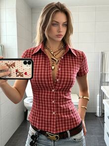 IslaSuriya Women's Plaid Casual Versatile Daily Wear Shirt - Multicolor - View 6