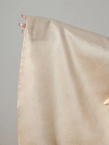 Modelyn Round Neck, Off Shoulder Sleeve, Rhinestone Decor, A-Line Waist, Elegant Party Mid-Length Dress - Apricot - View 8