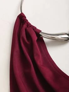 Sweetra Women's Metal Lock Necklace Choker, Suitable For Casual Vacation, Backless Bodysuit, Spring/Summer - Burgundy - View 5