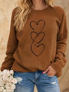 EMERY ROSE Women's Casual Romantic Halloween Pumpkin Print T-Shirt, Fall/ Picnic Brown - Coffee Brown - View 1