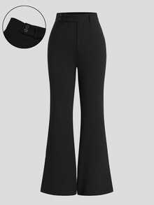 Sweetra CURVE Plus Size Fashionable Casual Skinny Flare Pants, Suitable For Commuting, Summer Fall Cloth For Women - Black - View 3