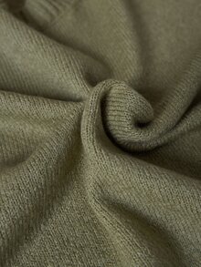 SHEIN Women Round Neck Green Basic Casual Sweater Long Sleeve Cozy - Green - View 10