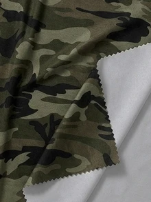 EMERY ROSE Dark Green Autumn Plus Size Women Camouflage Print T-Shirt,Casual Everyday Asymmetric Spaghetti Strap Cold Shoulder Minimalist Full-Width Tee Top Fall - Army Green - View 6