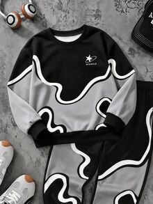 Kids Kids Kids Infant Toddler Round Neck Casual Pullover Sweatshirt With Fleece Lining, Thickened For Autumn/Winter Baby Boys - Multicolor - View 4