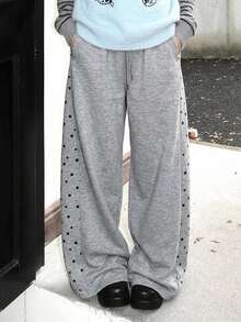 DAZY Women's Loose Korean Style Casual Daily Wear Sweatpants - Grey - View 3