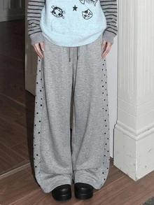 DAZY Women's Loose Korean Style Casual Daily Wear Sweatpants - Grey - View 8