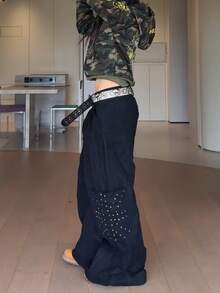 DAZY Women's Solid Color Casual Street Style Korean Inspired Sweatpants - Black - View 2