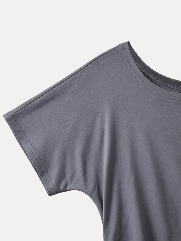 SHEIN 短版寬鬆版型T恤 T2026080203#雙面刷毛牛奶絲 180G#顏色 95 - 淺灰色 - 查看 4