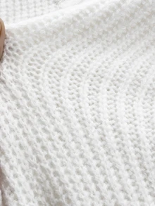 SHEIN Maternity Lace Patchwork Casual Everyday Knit Dress Winter - White - View 11