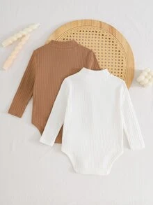 Cozy Pixies Baby Boy Bodysuits (2-Pack), High-Neck, Warm And Thick-Perfect For Autumn And Winter - Multicolor - View 2