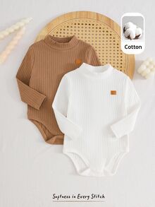 Cozy Pixies Baby Boy Bodysuits (2-Pack), High-Neck, Warm And Thick-Perfect For Autumn And Winter - Multicolor - View 6