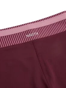 Nöista Sports Bra And Long Leggings Set In Pink Stripes - Burgundy - View 11