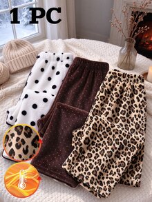 1 chiếc quần dài ống rộng lông xù cho bé gái tuổi teen, cạp chun mềm mại ấm áp, trang phục mùa đông - Nhiều màu - Xem 6