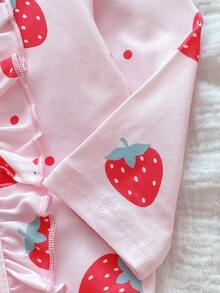 1 Pack Newborn Long Sleeve Footed Jumpsuit, Cute All-Over Print, Knitted Comfortable Soft, Versatile Fashion, Best Choice - Pink - View 6