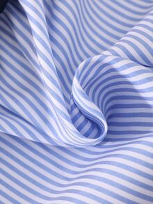 SHEIN 女童條紋假兩件式梭織襯衫 3D櫻桃貼布長袖上衣與針織羅紋長褲 2件套可愛秋冬休閒套裝 - 藏蓝色 - 查看 7