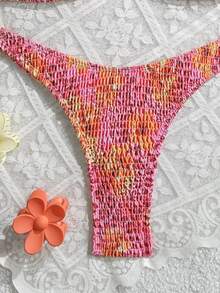 SHEIN Swim Springbreak Women's 2-Piece Swimwear, Random Ditsy Floral, Halter Strap, Sexy & Fashionable Beach Bikini Set - Multicolor - View 5