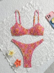 SHEIN Swim Springbreak Women's 2-Piece Swimwear, Random Ditsy Floral, Halter Strap, Sexy & Fashionable Beach Bikini Set - Multicolor - View 7