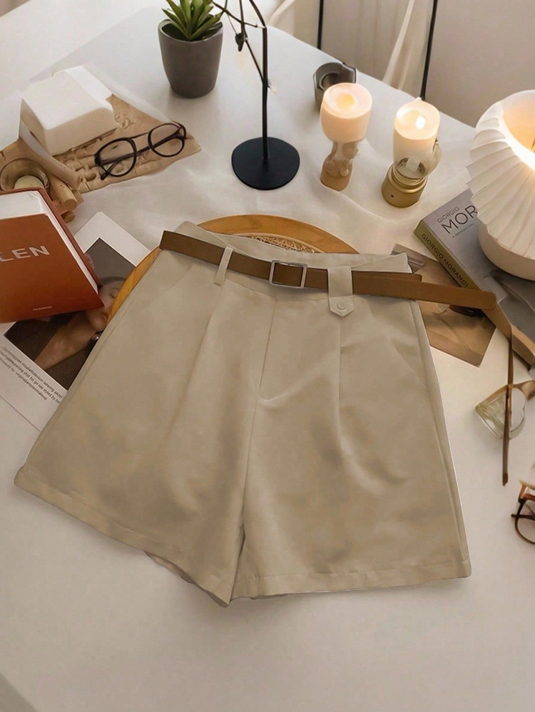 Rosivaux Women's Casual Modest Versatile Shorts, Women's Khaki Wide Leg Shorts Maillard Style Summer Clothes For University Vacation - Mocha Brown - View 5