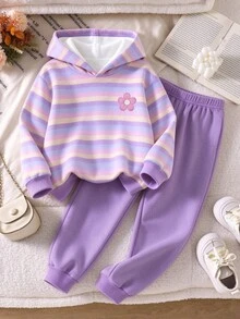 SHEIN Explorewe 女童休閒舒適百搭，適合街頭風、日常休閒、返校及聚會，秋季服飾 - 白色 - 查看 3