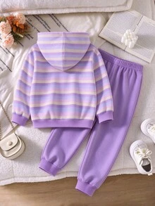 SHEIN Explorewe 女童休閒舒適百搭，適合街頭風、日常休閒、返校及聚會，秋季服飾 - 白色 - 查看 2