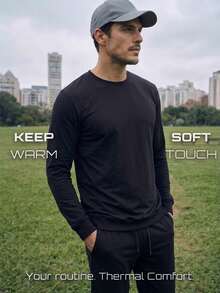 TekDrob Classic Crew Neck Sweatshirt With Soft Touch And Keep Warm Effect - Black - View 5
