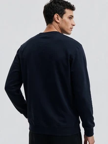 TekDrob Classic Crew Neck Sweatshirt With Soft Touch And Keep Warm Effect - Black - View 3
