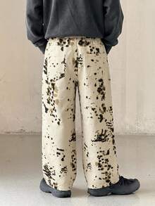 Dazy Kids Boys' (Big) Straight Leg Leopard Print Casual Long Pants Denim Jeans, Autumn/Winter - Beige - View 2