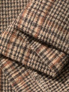 DAZY Women's High Neck Sweater And Plaid Straight Skirt Elegant Casual 2 Pieces Set - Khaki - View 7