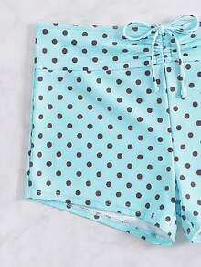 SHEIN Swim 女款夏季海灘波點印花時尚比基尼兩件式泳衣套裝，隨機印花 - 彩色 - 查看 6
