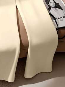 Franclia Women's White Elegant Straight-Leg Office Pants - Apricot - View 3
