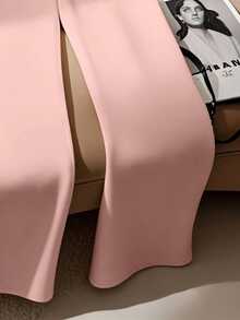 Franclia Women's White Elegant Straight-Leg Office Pants - Pink - View 3