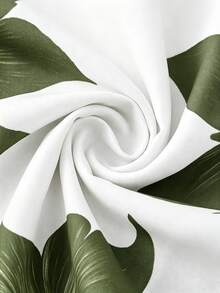 GlowEve CURVE 大尺碼女款優雅無袖花卉印花蝴蝶結洋裝 - 軍綠色 - 查看 3