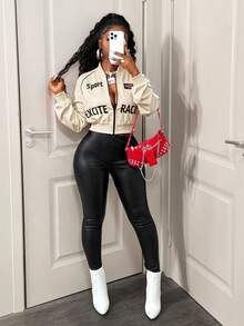 BamGleam Casual Street Zip-Up Short Jacket For Women, Winter For Women - Apricot - View 7