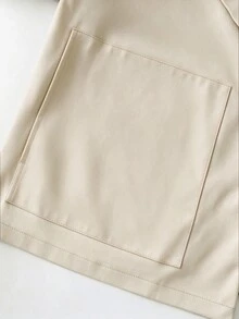 Selianne Women's Solid Color Casual Versatile Daily Travel Trench Coat Jacket - Apricot - View 3