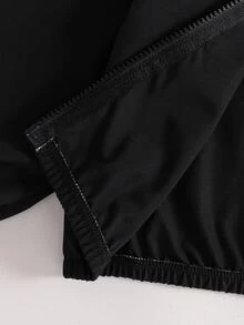 SHEIN 1件男童休閒極簡街頭風連帽長袖夾克 時尚設計 適合4-7歲男孩 日常穿著 運動戶外 秋季 - 黑色 - 查看 8