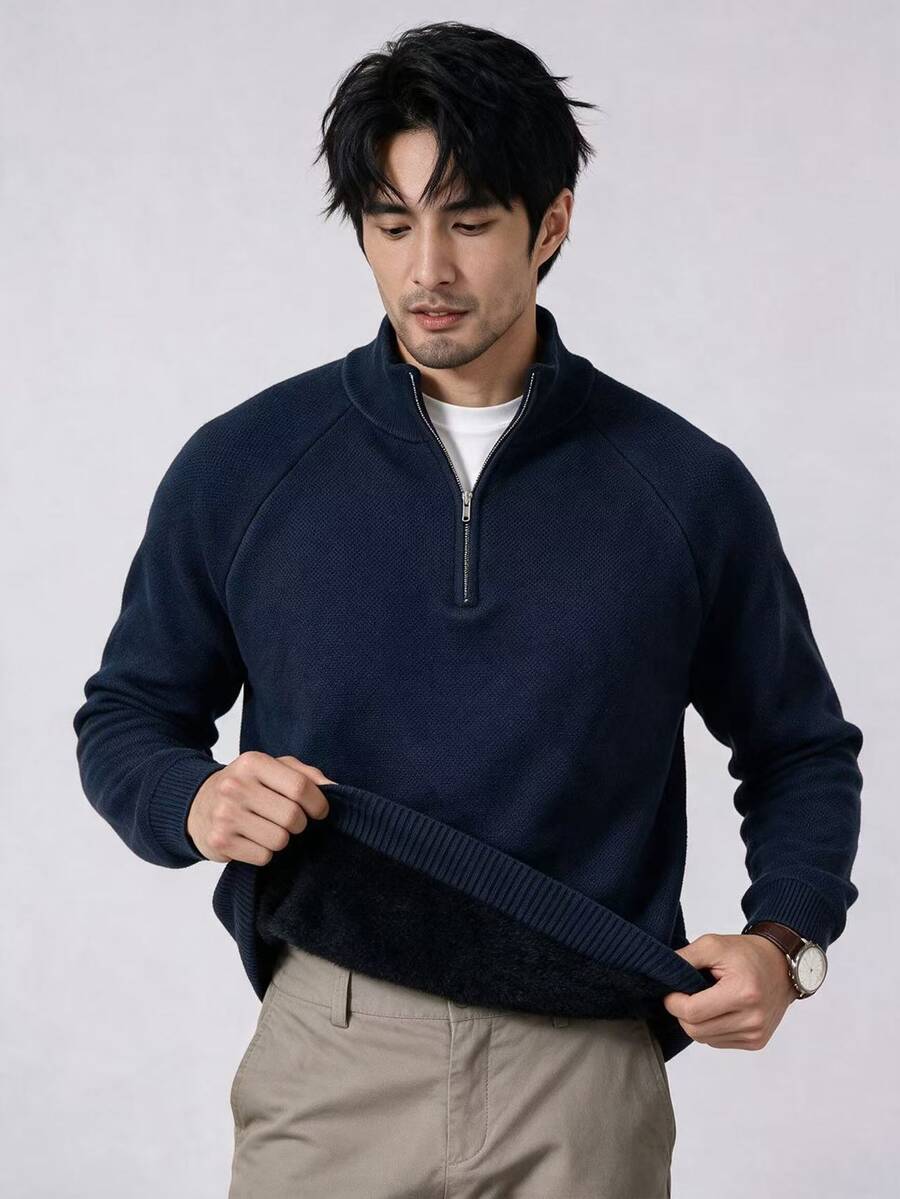 Manfinity Homme 男士素色休閒百搭日常穿著長袖開襟衫 - 彩色 - 查看 1