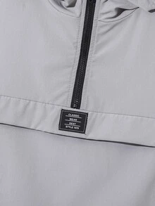 SHEIN مجموعة ملابس شتوية لفتى المراهقين 2 قطعة - جاكيت ذات زيبر وغطاء للرأس وبنطال بسحاب في الخصر، بتصميم رياضي كاجوال للخريف/الشتاء - أزرق فاتح اللون - مشاهدة 5