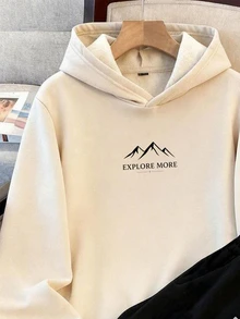 Daypath Bộ áo hoodie màu kaki và quần nỉ đen nam size lớn, thời trang đơn giản, phối hợp cơ thể và tâm hồn - Nhiều màu - Xem 3