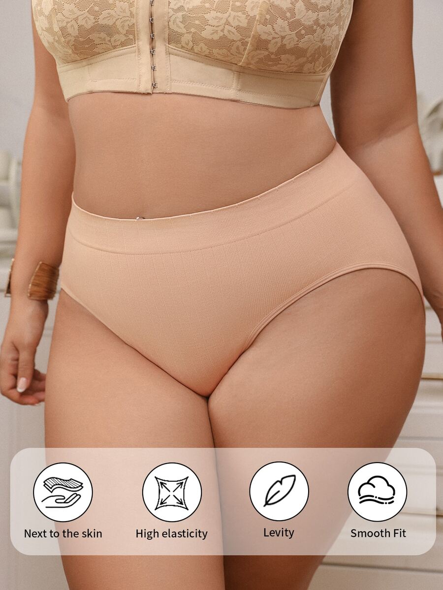 LustreForm Plus Size Seamless Elastic Butt-Lifting Comfortable No-Waist-Binding Triangle Panties Wedding Fall Kawaii