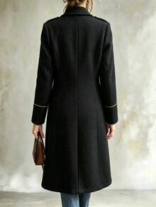 Omancia Women's Double-Breasted Casual Versatile Everyday Blazer Jacket - Black - View 2