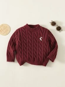 SHEIN 中性嬰兒男/女嬰兒男嬰奶油色秋冬裝軟綿復古風 - 彩色 - 查看 4