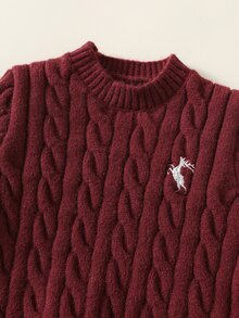 SHEIN 中性嬰兒男/女嬰兒男嬰奶油色秋冬裝軟綿復古風 - 彩色 - 查看 6