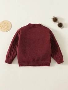 SHEIN 中性嬰兒男/女嬰兒男嬰奶油色秋冬裝軟綿復古風 - 彩色 - 查看 2