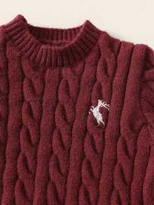 SHEIN 中性嬰兒男/女嬰兒男嬰奶油色秋冬裝軟綿復古風 - 彩色 - 查看 5