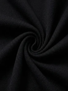 SHEIN 秋季新款女款半高領拼色喇叭袖荷葉邊針織毛衣＋針織喇叭腿緊身褲兩件套，緹花花卉收腰休閒套裝 - 卡其色 - 查看 7