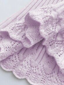 Elamini Women's Autumn/Winter Square Neck Lace Cable Knit Ribbed Texture Slim Fit Cute Bowknot Sweet Versatile Knit Sweater - Mauve Purple - View 7